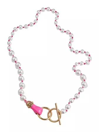 Grab Your Eye Pearl Necklace_Fuchsia | W Concept