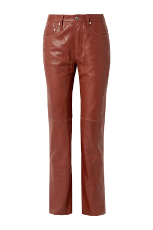 HELMUT LANG Leather straight-leg pants