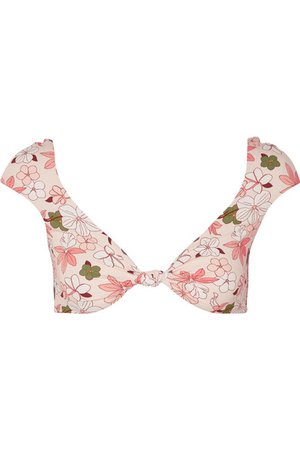 Broochini | Lua floral-print bikini top | NET-A-PORTER.COM