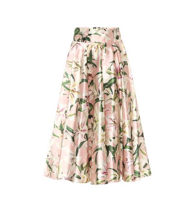 Dolce & Gabbana - Floral silk-satin midi skirt | Mytheresa
