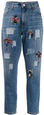 History Repeats bead-embellished high-rise slim jeans