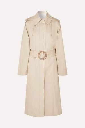 Carbon Hooded Cotton-garbardine Trench Coat - Beige