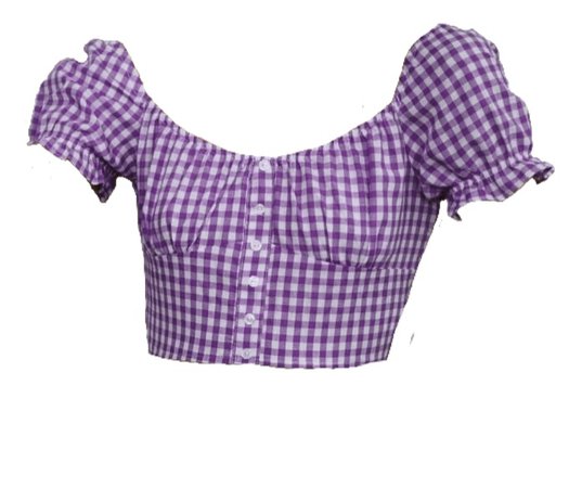 purple gingham checkered crop top 90s