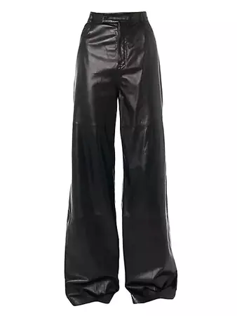 Shop Amiri Leather Wide-Leg Trousers | Saks Fifth Avenue