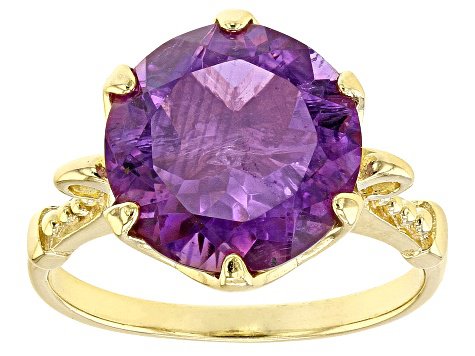 Purple amethyst 18k yellow gold over sterling silver ring 5.00ctw - DOCW350 | JTV.com