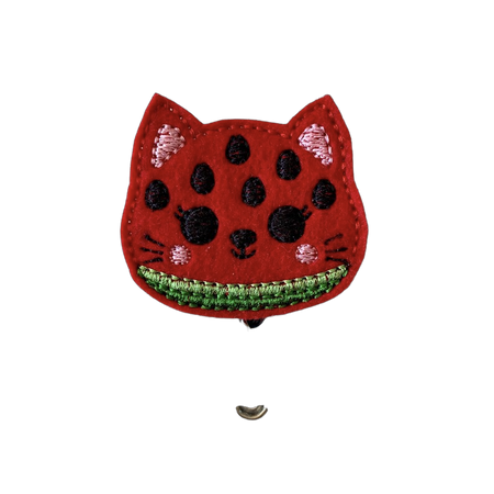 Watermelon Kitty Cat Badge Reel Id Holder
