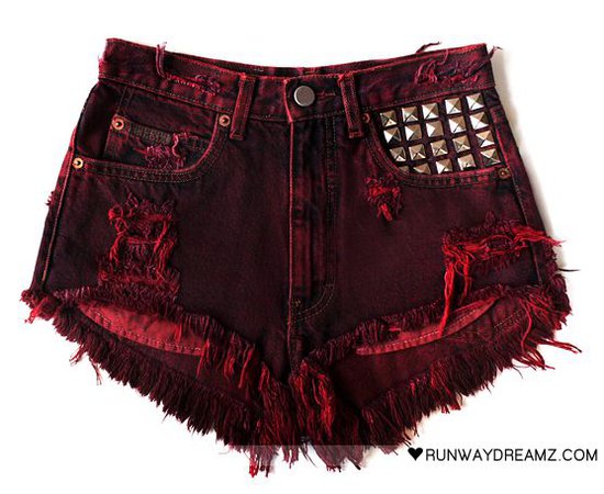 Hell Red Ripped Shorts