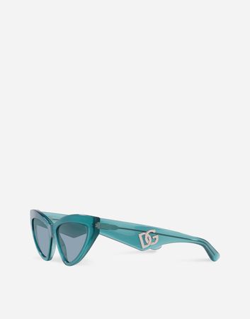 DG Crossed Sunglasses in Fleur azure for Women | Dolce&Gabbana®