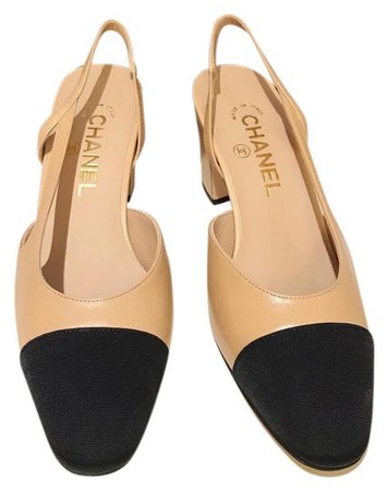Chanel | two-tone leather slingback heels