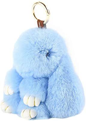 Amazon.com: YISEVEN Stuffed Animal Bunny Keychain Rabbit Fur Plush Toy Fluffy Soft Cute Fuzzy Accessories Furry Ball Key Chain Gift for Women Teens Girls Kids Backpack Purse - Blue : Toys & Games