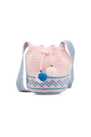 Bucket Bag with Pompoms Gr. One Size