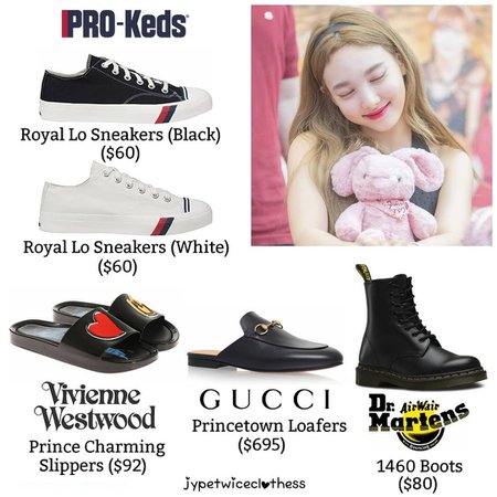 Twice's Fashion on Instagram: “NAYEON SHOES COLLECTION PART 3 PRO KEDS- Royal Lo Sneakers (Black) ($60) & Royal Lo Sneakers (White) VIVIENNE WESTWOOD- Prince Charming…”