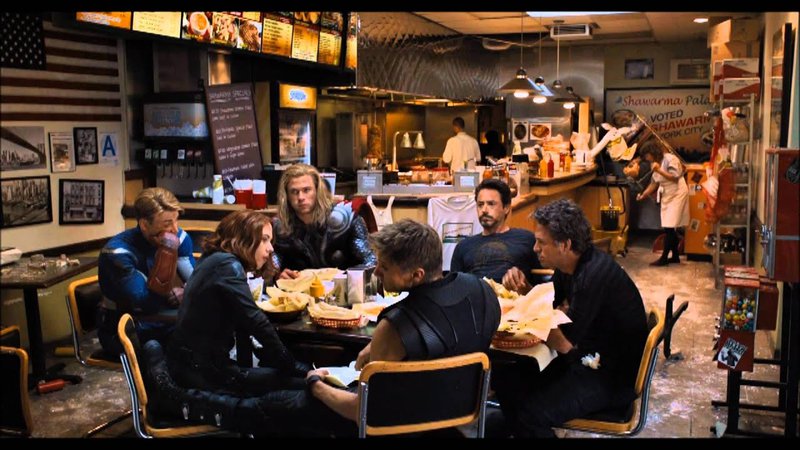 Avengers Shawarma Scene