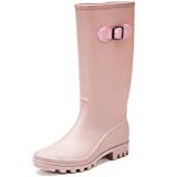 Amazon.com | Women's Knee High Rain Boots - Narrow Calf - Fashion Waterproof Tall Wellies Rain Shoes | Rain Footwear