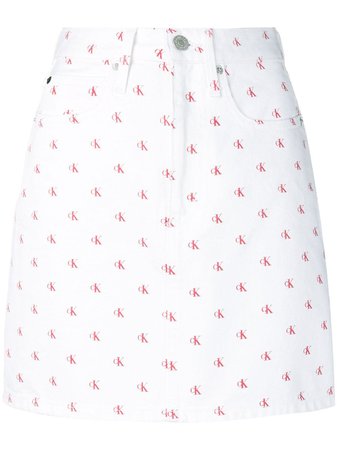 Calvin Klein Jeans Monogram Print Skirt - Farfetch
