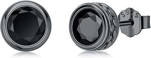 Amazon.com: Stud Earrings 925 Sterling Silver Mens Womens CZ Black Stud Earrings Pierced Black Earrings Jewelry Gift: Clothing, Shoes & Jewelry