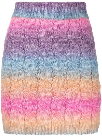 Rokh Striped cable-knit Mini Skirt - Farfetch