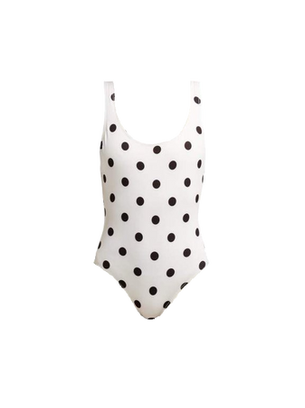 Anne Marie Polka Dot Swimsuit White Black (Dei5 edit)