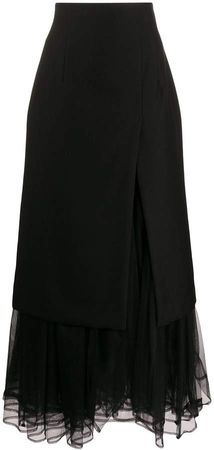 high-waisted layered skirt