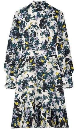 Bernette Button-detailed Floral-print Silk Crepe De Chine Dress