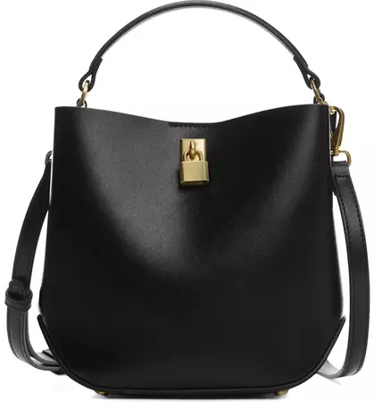 MANGO Padlock Faux Leather Mini Shopper Bag | Nordstrom