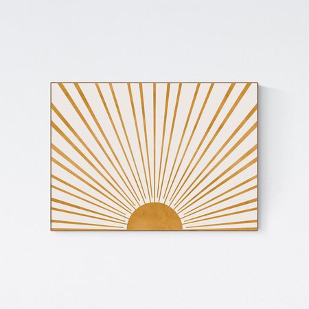 Mid Century Modern Printable Art Boho Decor Abstract Sun Art | Etsy