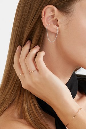 Saskia Diez | Wire silver ear cuff | NET-A-PORTER.COM