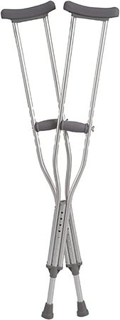 Amazon.com: Adjustable Adult Crutches for Walking, Silver Aluminum Crutch with Comfortable Underarm Pad and Handgrip (5’2-5’10), X-Large : Health & Household