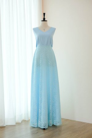Blue floor length bridesmaid dress backless - KEERATIKA LOLITA | Keeratika B