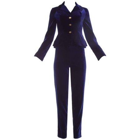 Vivienne Westwood purple velvet pant suit, A/W 1993 For Sale at 1stdibs