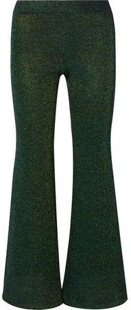Lurex Flared Pants - Green