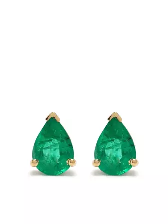 SHAY 18kt Yellow Gold Emerald Teardrop Earrings - Farfetch