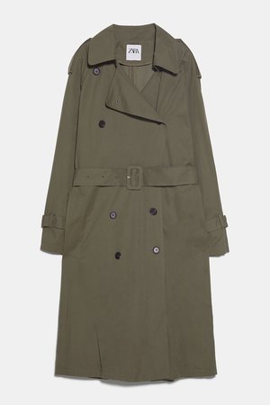 DOUBLE BREASTED TRENCH COAT WITH BUTTONS - NEW IN-WOMAN | ZARA United States green