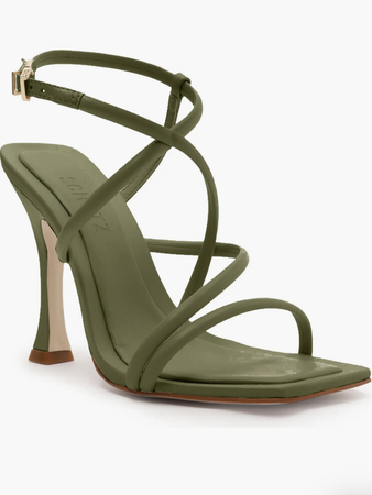 olive green sandal heels