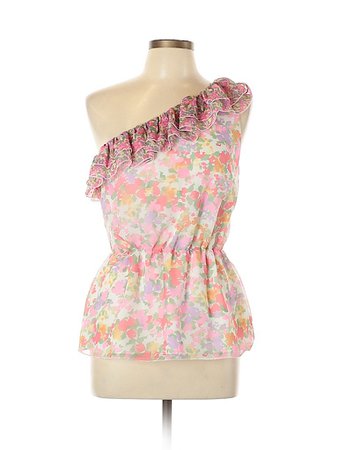 Gianni Bini 100% Polyester Floral Pink Short Sleeve Top Size M - 86% off | thredUP