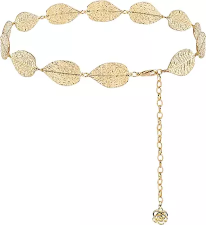 Amazon.com: DTWAWA Metal Leaf Chain Belts for Women Adjustable Waist Chain for Dress Gift(Gold,41.3in) : Clothing, Shoes & Jewelry