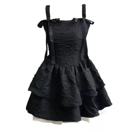 Goth Slip Fluffy Black Dress - Shoptery