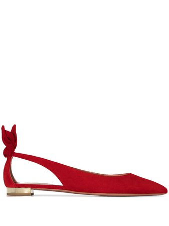 Aquazzura Bow Tie Ballerina Shoes - Farfetch