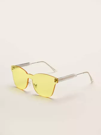Rimless Tinted Lens Sunglasses | SHEIN USA