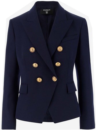 Balmain 36 Navy blue wool double breasted women’s blazer
