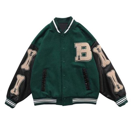 Varsity Jacket with Custom Bone Patching | Clout Collection – CLOUT COLLECTION