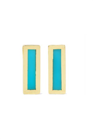 Jennifer Meyer | 18-karat gold turquoise earrings | NET-A-PORTER.COM