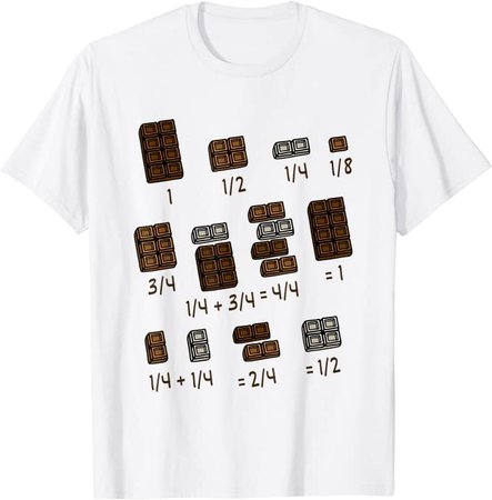 Amazon.com: Chocolate Quick Maths Fractions Math Teachers T-Shirt : Clothing, Shoes & Jewelry