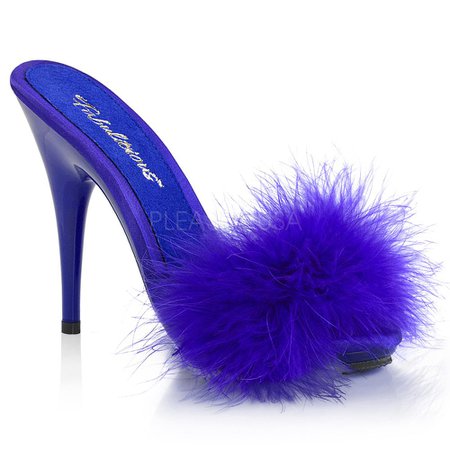 Poise 501F Blue Furry Sandals – BananaShoes