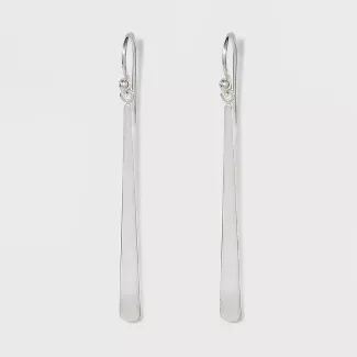 Silver Plated Polished Bar Dangle Earrings - A New Day™ Silver Gray : Target