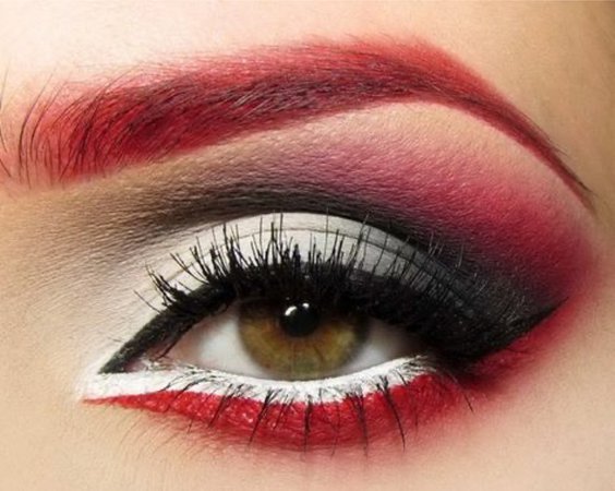 Red and White eyeshadow