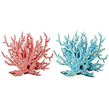 Amazon.com : Pawliss Aquarium Decor Fish Tank Decoration Ornament Coral Blue & Pink 2 Pack : Pet Supplies