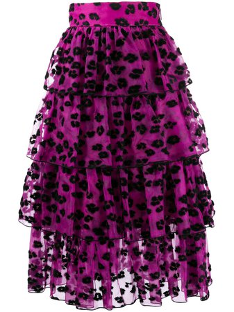 Purple Christopher Kane Leopard Spot Skirt | Farfetch.com
