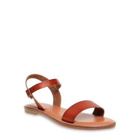 Time and Tru - Women's Time and Tru Ankle Strap Sandal - Walmart.com brown