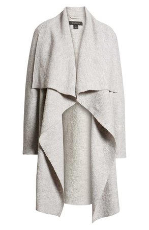 Halogen® Boiled Wool Blend Drape Front Coat | Nordstrom